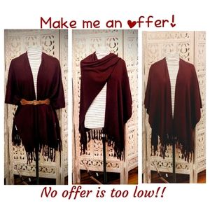 Burgundy shawl / poncho Merona